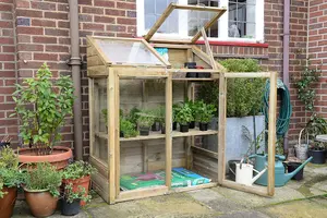 Wooden Small Mini Lean To Greenhouse (1.2x0.62m)