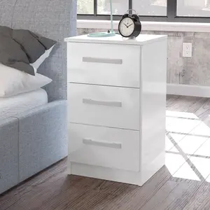 Marquitta 3 Drawer Bedside Table White