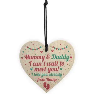 Red Ocean From Bump Gifts Mummy To Be Gifts Daddy To Be Gifts Wooden Heart Baby Shower Plaque