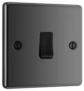 GoodHome 20A 2 way 1 gang Light switch Gloss Black Nickel effect