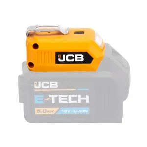 JCB 18USB 18V USB Adaptor 2 x USB Port Battery Charger + LED Light - Bare