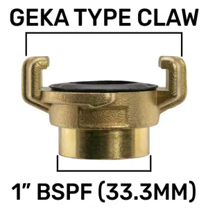 Professional Geka type brass claw hose connectors/fittings, (1" bsp female)