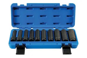 Laser Tools 7041 10pc Deep Impact Socket Set 1/2"D 12 Point 10-24mm