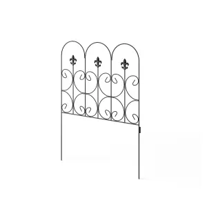 5 Panels Metal Garden Edging Fence Yard Borders Decor 61cm W x 81.5cm H