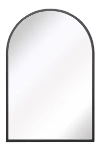 MirrorOutlet The Arcus Black Metal Framed Arched Wall Mirror 120CM X 80CM