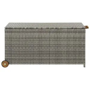 Berkfield Garden Storage Box Light Grey 120x65x61 cm Poly Rattan