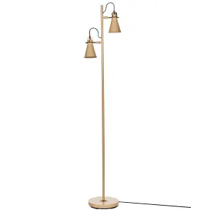 2 Light Metal Floor Lamp Beige MOYOLA