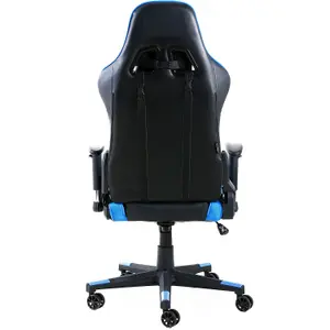 GTForce Pro ST Reclining Sports Racing Gaming Office Desk Pc Car Faux Leather Chair (Blue)