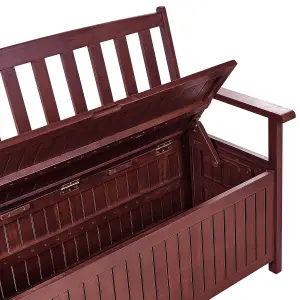 Garden Bench SOVANA with Storage Acacia Wood Dark Red