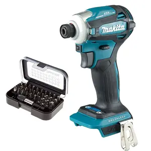 Makita DTD172Z 18v LXT Lithium Brushless Cordless Impact Driver + Drill Bit Set