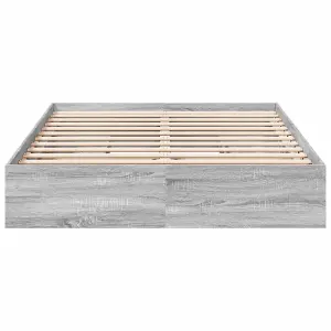 Berkfield Bed Frame with Drawers without Mattress Grey Sonoma 150x200 cm King Size