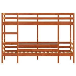 Berkfield Bunk Bed without Mattress Wax Brown 75x190 cm Small Single Solid Wood Pine