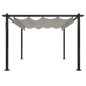 Berkfield Garden Gazebo with Retractable Roof 3x3 m Cream