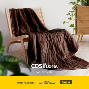 Cosi Home Fleece Electric Heated Throw - Brown