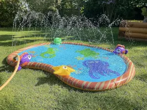 Sprinkler Play Mat Water Filled Inflatable Sea Life Water Paddling Splash Pool