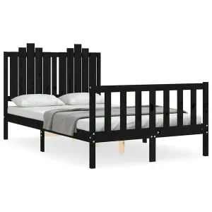 Berkfield Bed Frame with Headboard Black 120x200 cm Solid Wood