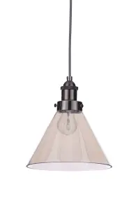 Inlight Dafyd Pendant Glass & metal Champagne Ceiling light