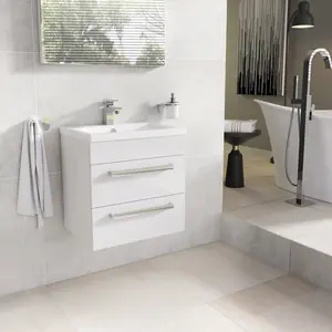 Whitfield 515mm Single Bathroom Vanity with Integrated Ceramic Basin White