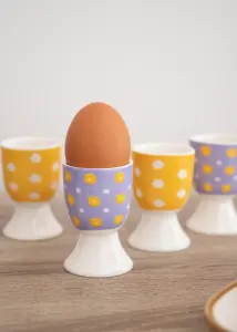 KitchenCraft 4-Piece Novelty Ceramic Egg Cup Set