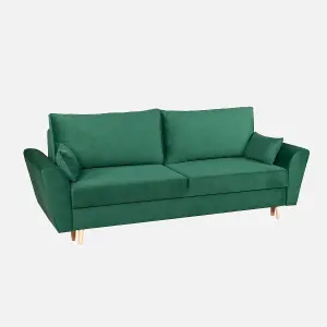 Sendi 3 Seater Sofa Bed with Storage - Green