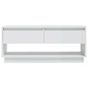 Berkfield TV Cabinet High Gloss White 102x41x44 cm Engineered Wood