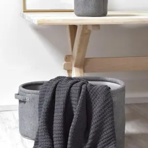 nielsen Alen Coarse Knitted Large Throw Blanket - Grey