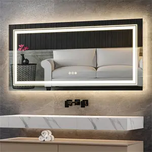 LED Illuminated Bathroom Mirror Fog Free Touch Sensor 80cm H x 120cm W