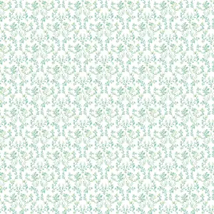 Galerie Small Prints Green Ogee Floral Wallpaper Roll