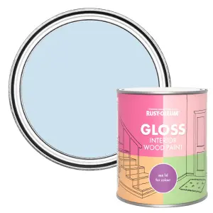 Rust-Oleum Powder Blue Gloss Interior Wood Paint 750ml