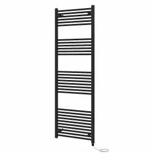 Rinse Bathrooms 800W Electric Heated Warming Towel Rail Bathroom Radiator Black - 1800x600mm