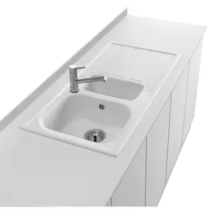 Liquida DK5WH 1.0 Bowl Compact SMC Inset Reversible White Kitchen Sink