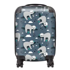 Sleeping Sloth Pattern Suitcase - Mini Cabin