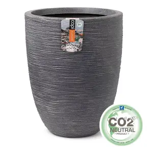 Capi Elegant Vase Low Waste Rib 46x58 cm Grey