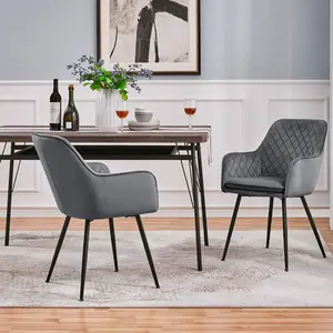  Upholstered Dining Chair (Set of 2) Dark Gray