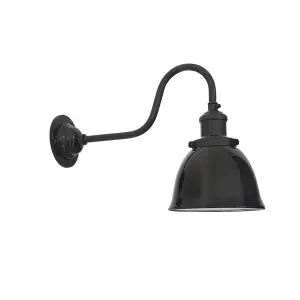 Luminosa Loa 1 Light Indoor Dome Wall Light Black, E27