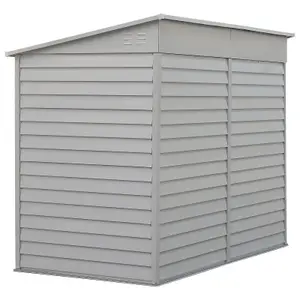 8.8 x 4.7 ft Pent Metal Garden Storage Shed Lean to Shed Motorcycle Shed with Lockable Door,White