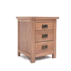 Padua 3 Drawer Bedside Table Brass Drop Handle