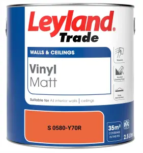 Leyland Trade Vinyl Matt Walls & Ceilings Emulsion Paint (S 0580-Y70R) 2.5L