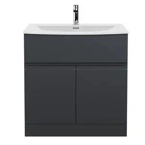 Urban 800 mm Free-Standing Single Vanity Unit Satin Anthracite