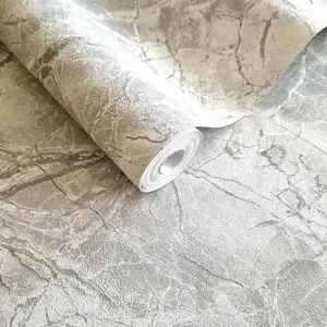 Holden Decor Portoro Marble Dove Silver Wallpaper Metallic Paste The Wall