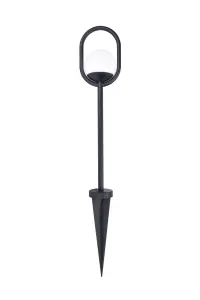 GoodHome Ruble Matt Black LED Outdoor Stake light (D)121mm, Pack of 3