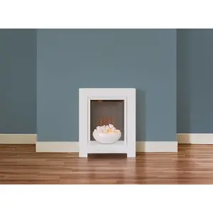 Adam Monet Fireplace Suite in Pure White with Electric Fire, 23 Inch