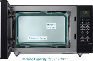 Panasonic Combination Inverter Microwave, 27 Litre, Black, NN-CT56JBBPQ