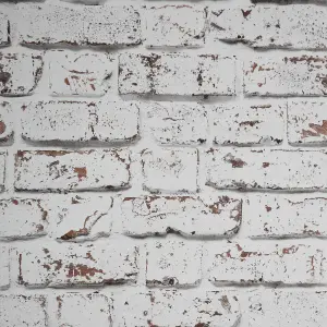 GoodHome Vulpin White Brick Smooth Wallpaper