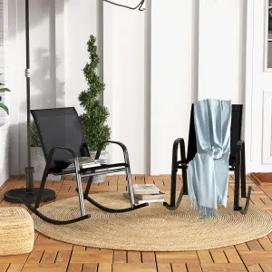 Costway Patio Rocking Chair Set of 2 Outdoor All-weather Metal Rockers