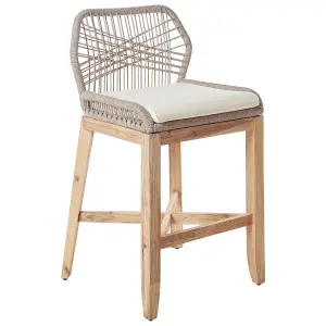 Set of 2 Garden Bar Chairs TALAMONE Acacia Wood Light Wood