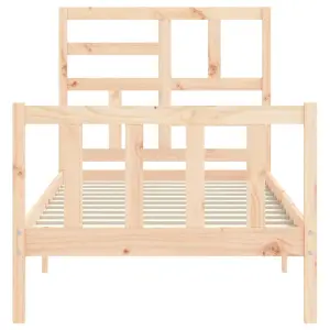 Berkfield Bed Frame with Headboard Small Single Solid Wood