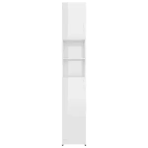 Berkfield Bathroom Cabinet High Gloss White 32x25.5x190 cm Engineered Wood