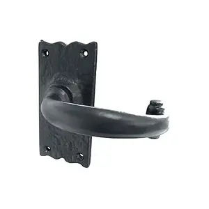 Golden Grace 1 Pair of Black Antique Plain Design Latch Door Handle Internal Set with Ball Bearing Hinges and 64mm Tubular Latch