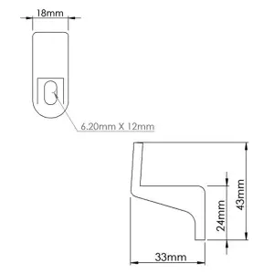 Kair Rectangular Ducting Flat Support Clip for 234mm and 300mm Plastic Flat Channel Duct